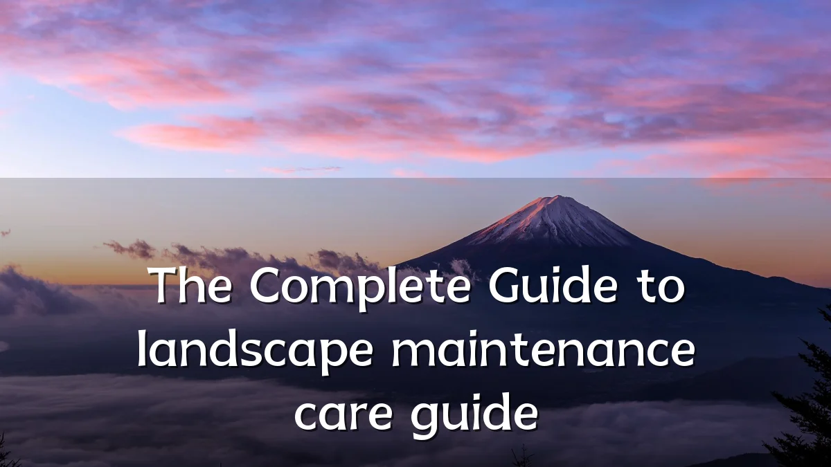 The Complete Guide to landscape maintenance care guide
