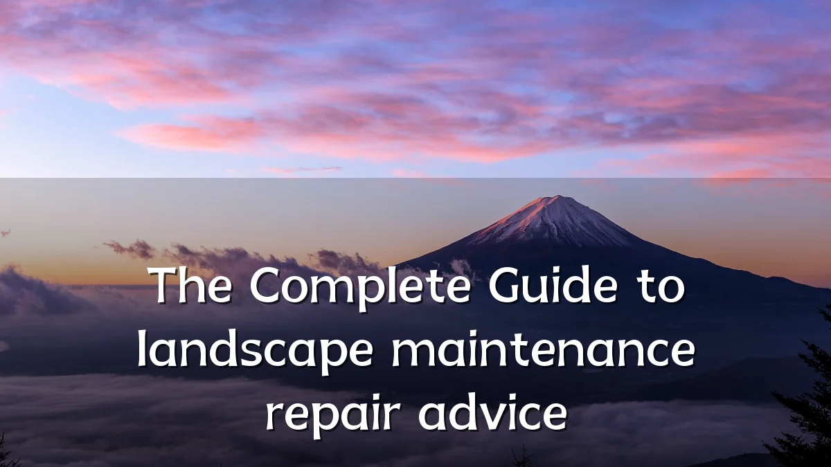 The Complete Guide to landscape maintenance repair advice